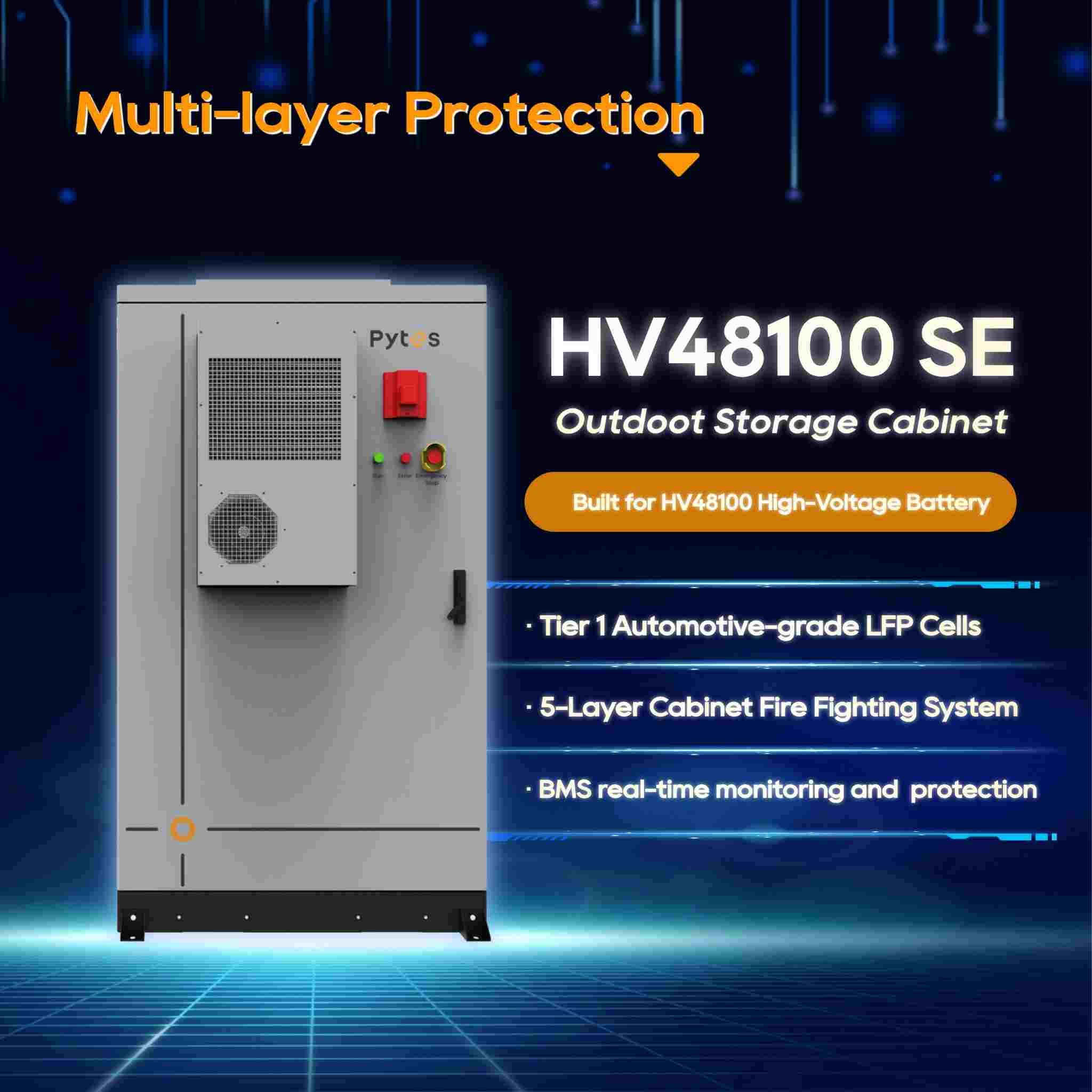Système de stockage d'énergie haute tension Pytes HV48100 SE